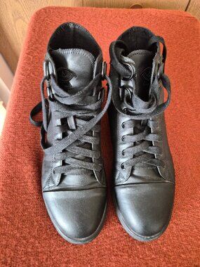 STRANGE CVLT BLACK CHELSEA HI-TOP SNEAKERS IN SIZE 10